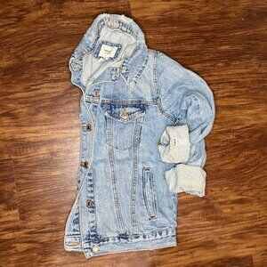 Forever 21 Distressed Oversized Denim Jacket – Size Small